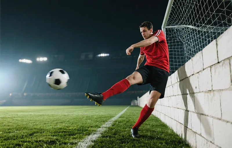 精彩自由球破網